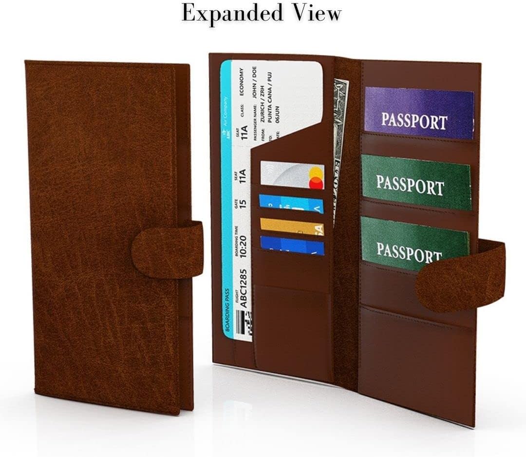 ZASSA215 - Leather Family Passport Holder with Clasp