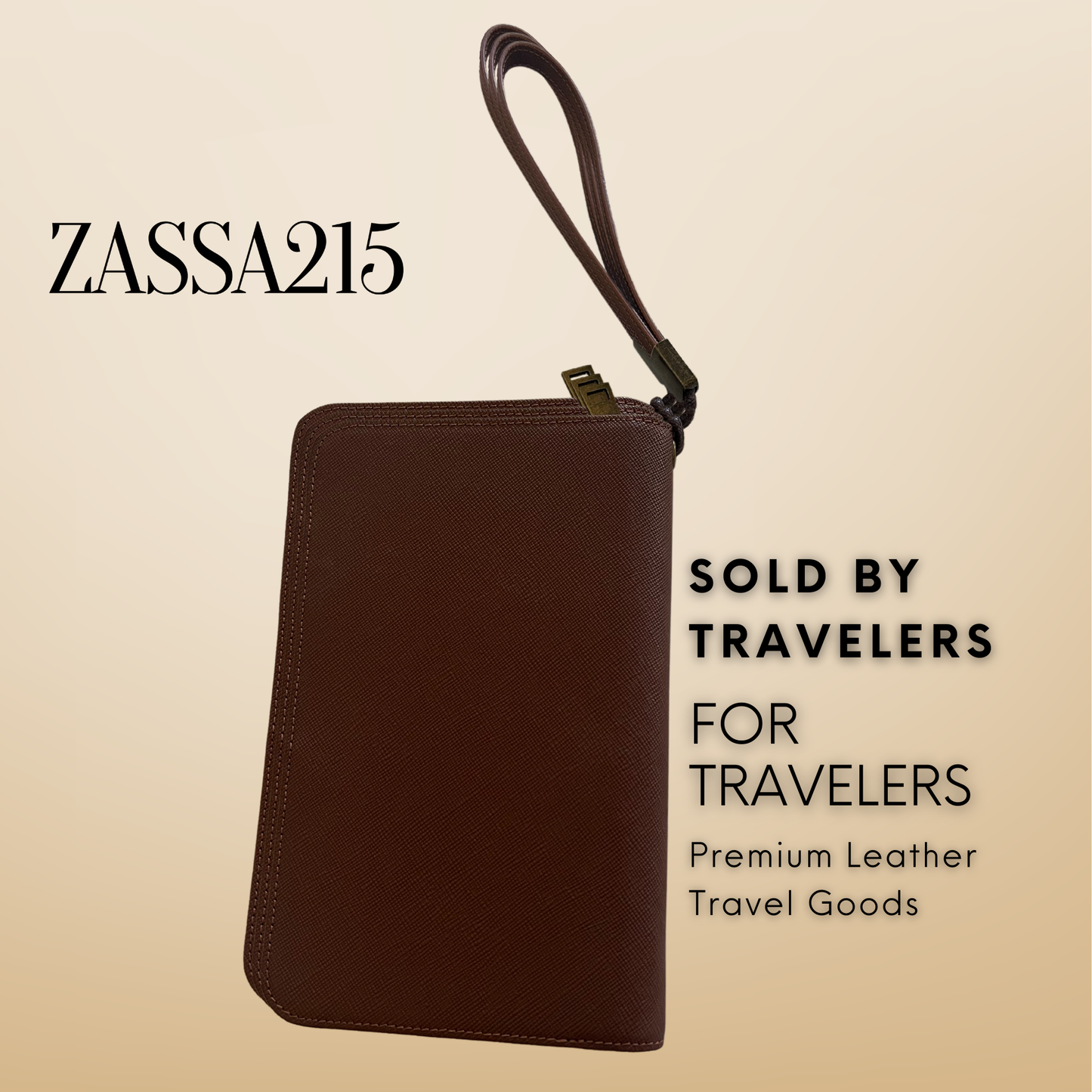 ZASSA215 - Leather Passport Holder with Zipper